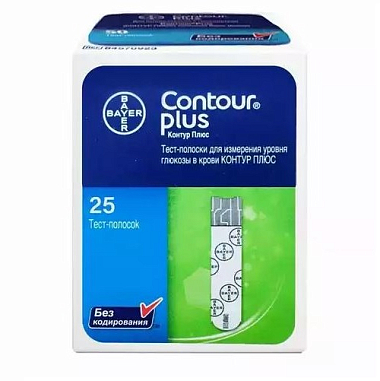 Купить Contour Plus 25 шт тест-полоски к глюкометру