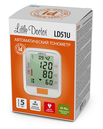 Купить Little Doctor LD-51U тонометр автоматический на плечо с адаптером и манжетой 22-42 см