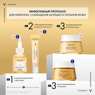 Купить Vichy Neovadiol  50 мл крем ночной антивозрастной  для лица восстанавливающий и питательный в период менопаузы