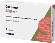 Купить: Скертцо 400 мг 7 шт таблетки покрытые пленочной оболочкой