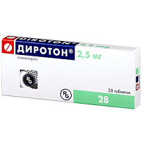 Купить: Диротон 2,5 мг 28 шт таблетки