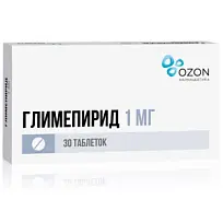 Купить: Глимепирид 1 мг 30 шт таблетки