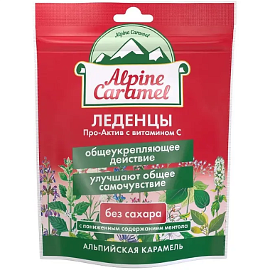 Купить Alpine Caramel Про-актив 75 г с витамином С леденцы без сахара