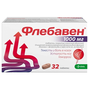 Купить Флебавен 1000 мг 32 шт таблетки покрытые пленочной оболочкой