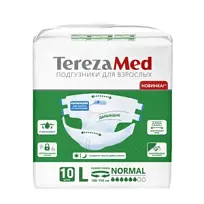 Купить: TerezaMed 10 шт подгузники для взрослых размер L нормал