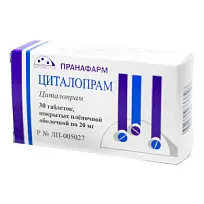 Купить: Циталопрам 20 мг 30 шт таблетки покрытые пленочной оболочкой