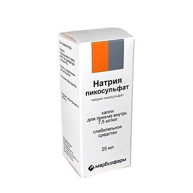 Купить Натрия Пикосульфат 7,5 мг/мл 25 мл капли для внутреннего применения 