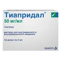 Купить: Тиапридал 50 мг/мл 12 шт раствор для внутривенного и внутримышечного введения