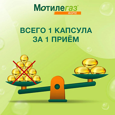 Купить Мотилегаз Форте 120 мг 20 шт капсулы
