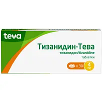 Купить: Тизанидин-Тева 4 мг 30 шт таблетки