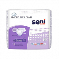 Купить: Seni Super Plus подгузники 10 шт размер L 7 капель