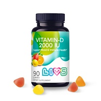 Купить: LIVS Витамин D3 2000 МЕ 90 шт мармеладные пастилки со вкусом фруктов и ягод