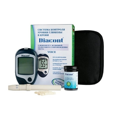 Купить Diacont Voice глюкометр с функцией голосового сопровождения набор