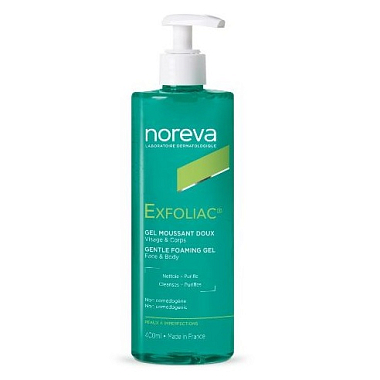 Купить Noreva Exfoliac 400 мл гель для лица и тела очищающий мягкий