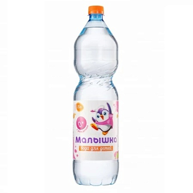 Купить Малышка 1,5 л вода питьевая без газа голубая пэт