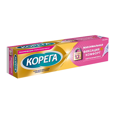 Купить Корега Экстра Сила 40 г крем для фиксации зубных протезов максимальная фиксация + комфорт нейтральный вкус