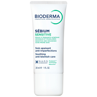 Купить Bioderma Sebium Sensitive 30 мл крем увлажняющий успокаивающий для проблемной кожи лица