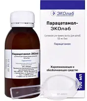 Купить: Парацетамол-Эколаб 125 мг/мл 100 мл суспензия для внутреннего применения + мерная ложка