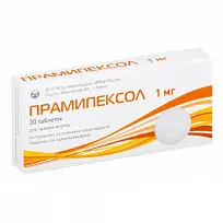 Купить: Прамипексол 1 мг 30 шт таблетки