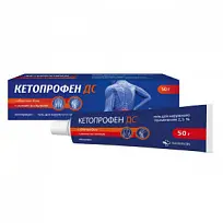 Купить: Кетопрофен ДС 2,5% 50 г гель для наружного применения