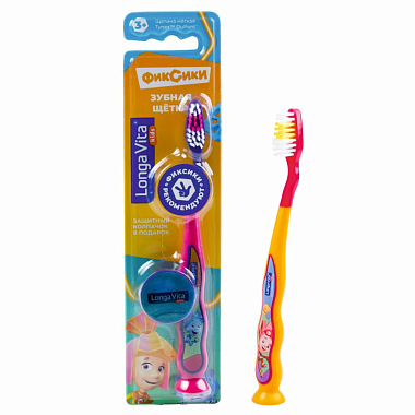 Купить Longa Vita зубная щетка для детей с защитным колпачком Фиксики от 3 лет
