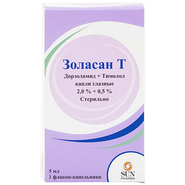 Купить Золасан Т 20 мг+5 мг 5 мл капли глазные флакон-капельница
