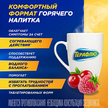 Купить Терафлю 2 г 10 шт порошок для приготовления раствора для приема внутрь лесные ягоды