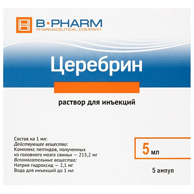 Купить Церебрин 5 мл 5 шт раствор для инъекций ампулы