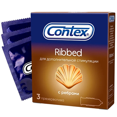 Купить Contex Ribbed 3 шт презервативы с ребрами