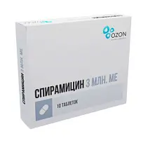 Купить: Спирамицин 3 млн МЕ 10 шт таблетки покрытые пленочной оболочкой