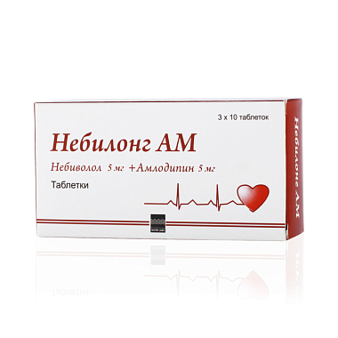Купить Небилонг АМ 5 мг + 5 мг 30 шт таблетки