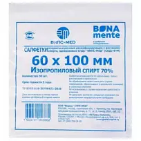 Купить: Bona Mente 1 шт салфетки спиртовые 60 мм х 100 мм