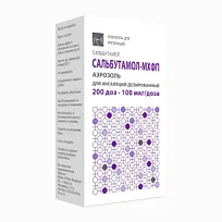 Купить: Сальбутамол аэроз д/инг доз 100мкг/доз 90ДОЗ 12мл