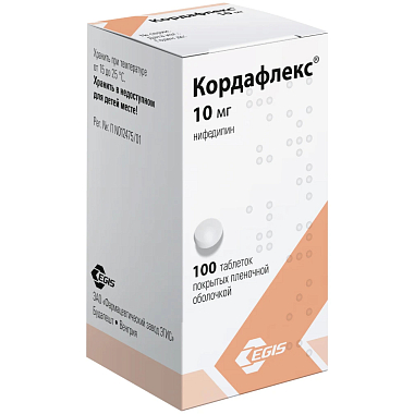 Купить Кордафлекс 10 мг 100 шт таблетки пролонгированного действия покрытые пленочной оболочкой