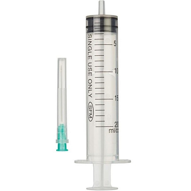 Купить SFM шприц 1 шт 20 мл 3-х компонентный с иглой 21G (0,80×40 мм)