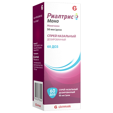 Купить Риалтрис Моно 50 мкг/доз 15 мл 60 доз спрей назальный дозированный
