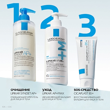 Купить La Roche-Posay Lipikar Syndet AP+ 400 мл крем-гель липидовосстанавливающий очищающий  для лица и тела у взрослых детей и новорожденных младенцев рефил (сменный блок)