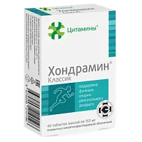Купить: Хондрамин Классик 40 шт таблетки покрытые кишечнорастворимой оболочкой 