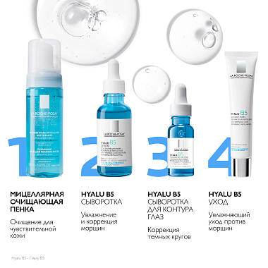 Купить La Roche-Posay Hyalu B5 15 мл сыворотка концентрированная увлажняющая  для контура глаз против морщин темных кругов и следов усталости