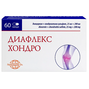 Купить Диафлекс Хондро 25 мг + 200 мг 60 шт капсулы
