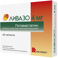 Купить: Ливазо 4 мг 28 шт таблетки покрытые пленочной оболочкой