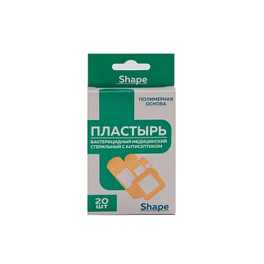 Купить Пластырь мед  стер бактер с антисеп на полим основе наб №20 телесн Shape