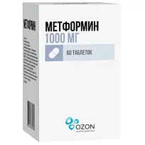 Купить: Метформин 1000 мг 60 шт таблетки