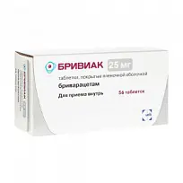 Купить: Бривиак 25 мг 56 шт таблетки покрытые пленочной оболочкой