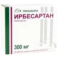 Купить: Ирбесартан 300 мг 30 шт таблетки покрытые пленочной оболочкой