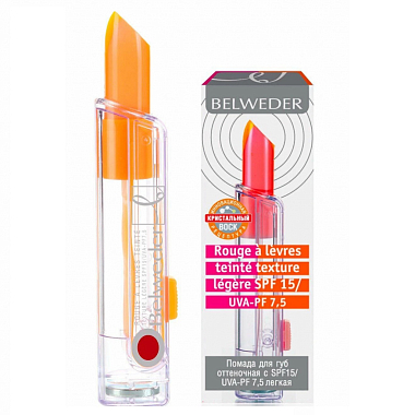 Купить Belweder помада для губ 4г SPF 15/UVA-PF 7,5 оттеночная легкая