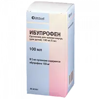 Купить: Ибупрофен 100 мг/5 мл 100 мл суспензия для приема внутрь