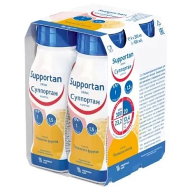 Купить Суппортан 200 мл 4 шт напиток вкус тропических фруктов