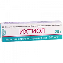 Купить: Ихтиоловая мазь 20 % 25 г мазь для наружного применения