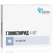 Купить: Глимепирид 4 мг 30 шт таблетки